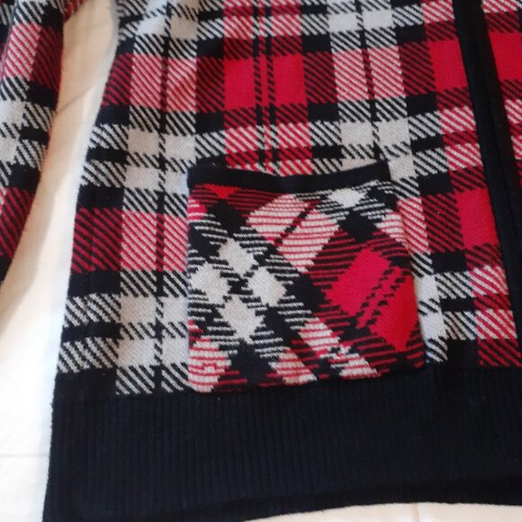Alia Red, Black and Grey, Sweater Jacket Size Small - Picture 4 of 5